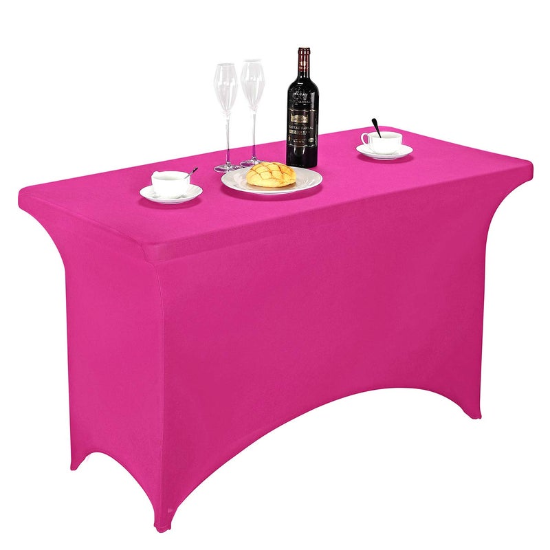 LZY Spandex Fitted Stretch Table Cover for 4ft or 6ft or 8ft Folding Table, Rectangular Cocktail Tablecloth, Perfect for Party or Banquet - Image 1